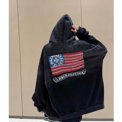 CHROME HEARTS 크롬하츠 아메리칸 플래그 집업 후드 자켓