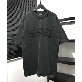 BALENCIAGA 발렌시아가 아플리케 자수 워싱 티셔츠