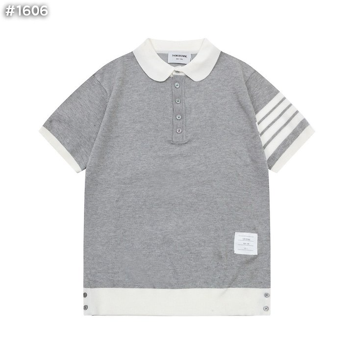 THOM BROWNE 톰브라운 사선 배색 폴로 니트 2COLOR