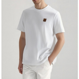 LOROPIANA 로로피아나 레더 자수 로고 반팔티셔츠