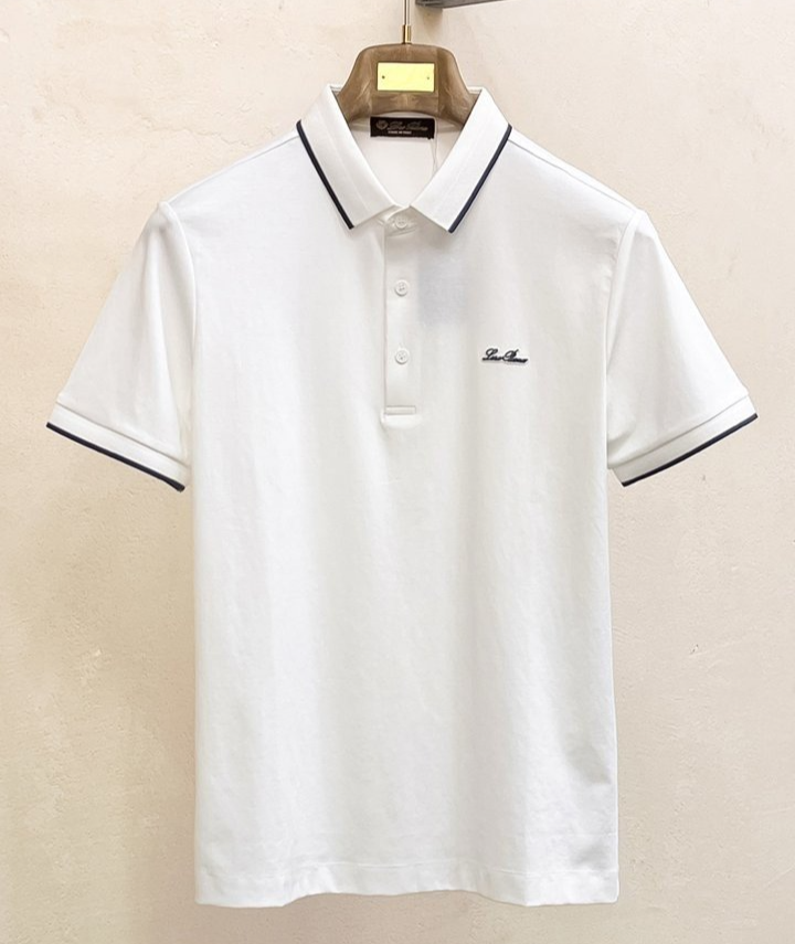 LOROPIANA 로로피아나 자수 로고 피케 폴로 셔츠