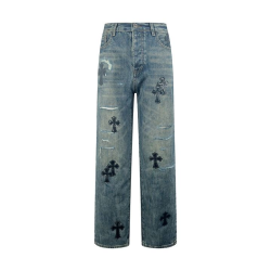CHROME HEARTS 크롬하츠 64268 크로스 패치 데님 팬츠