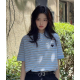 PRADA 프라다 64295 스트라이프 크롭 폴로 반팔