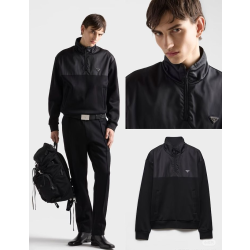 PRADA 프라다 64319 리나일론 코튼 하프 집업 스웨트 셔츠 2COLOR