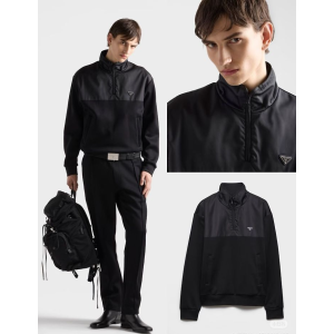 PRADA 프라다 64319 리나일론 코튼 하프 집업 스웨트 셔츠 2COLOR