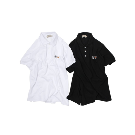 MAISON KITSUNE 메종키츠네 더블 헤드 패치 카라 반팔