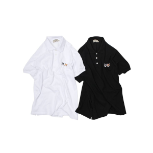 MAISON KITSUNE 메종키츠네 더블 헤드 패치 카라 반팔