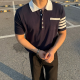 THOM BROWNE 톰브라운 사선완장 배색 카라 반팔 니트 2COLOR