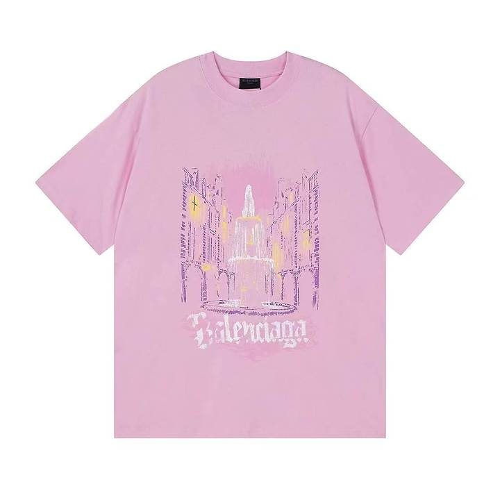 BALENCIAGA 발렌시아가 3326 파리 파운튼 로고 반팔