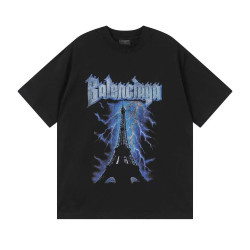 BALENCIAGA 발렌시아가 3330 에펠탑 썬더 스톰 구제 워싱 반팔