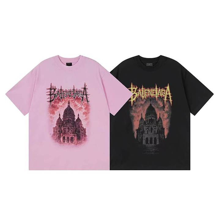 BALENCIAGA 발렌시아가 3332 메탈 로고 사크레쾨르 로고 반팔