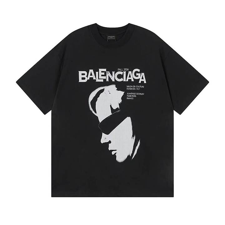 BALENCIAGA 발렌시아가 3341 살롱 드 꾸뛰르 로고 반팔