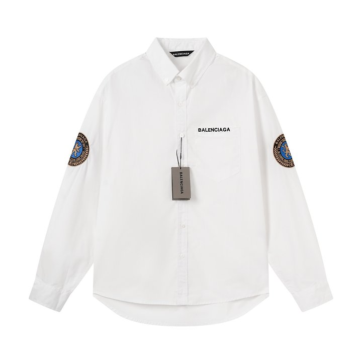 BALENCIAGA 발렌시아가 8004 월계수 자수 패치 로고 셔츠