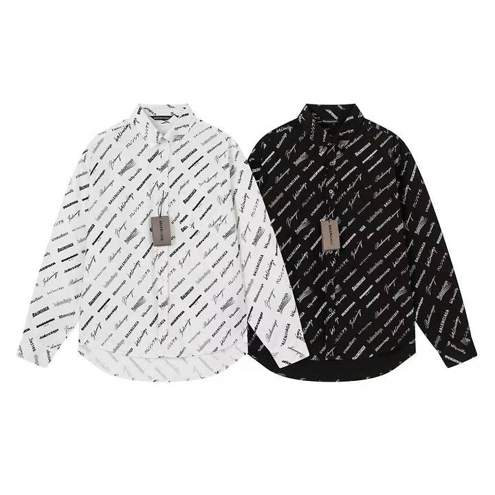 BALENCIAGA 발렌시아가 8008 멀티 올오버 로고 프린트 셔츠