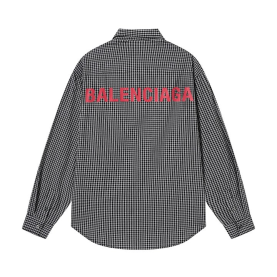 BALENCIAGA 발렌시아가 8014 로고 깅엄 체크 셔츠