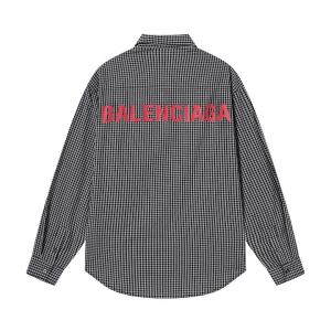 BALENCIAGA 발렌시아가 8014 로고 깅엄 체크 셔츠