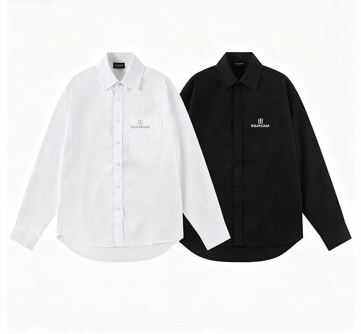 BALENCIAGA 발렌시아가 8019 BB 로고 자수 셔츠