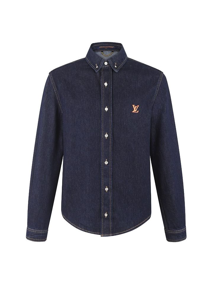 LOUIS VUITTON 루이비통 650962 시그니처 패치 데님 셔츠