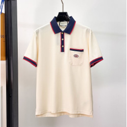 GUCCI 구찌 650849 인터로킹 G 자수 로고 배색 폴로 반팔 2COLOR