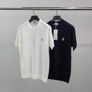MONCLER 몽클레어 와펜 포인트 라운드 반팔 니트