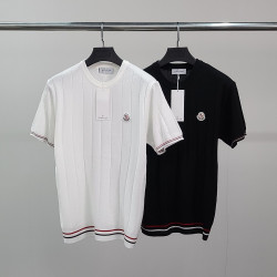 MONCLER 몽클레어 와펜 배색 반팔 카라 니트