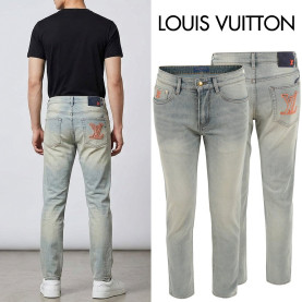LOUIS VUITTON 루이비통  로프 로고 연청 슬림 일자진