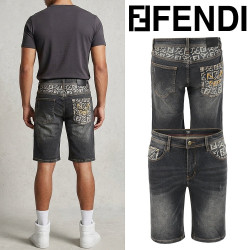 FENDI 펜디 FF 멀티 로고 흑청 하프진
