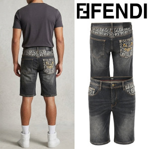 FENDI 펜디 FF 멀티 로고 흑청 하프진