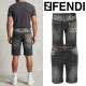 FENDI 펜디 FF 멀티 로고 흑청 하프진
