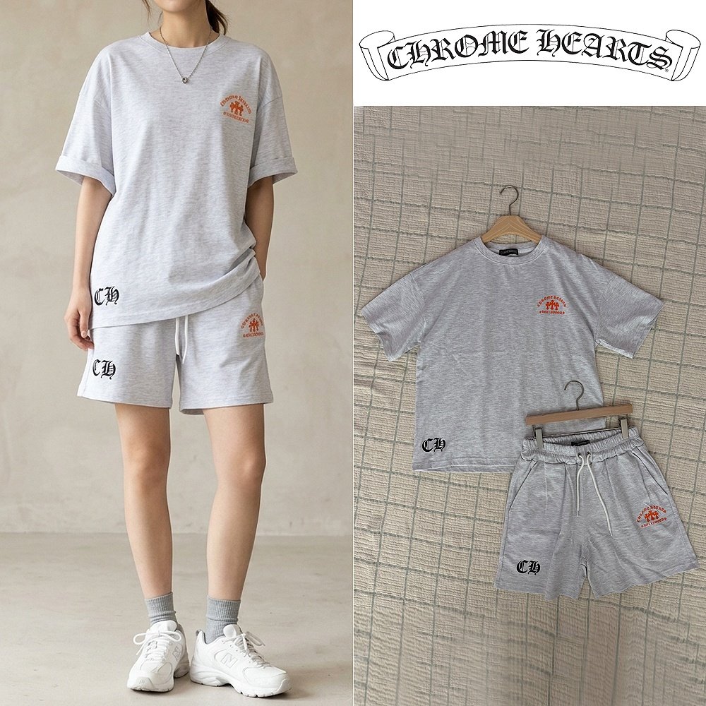 CHROME HEARTS 크롬하츠 할리우드 프린팅 오버핏 하프 셋업