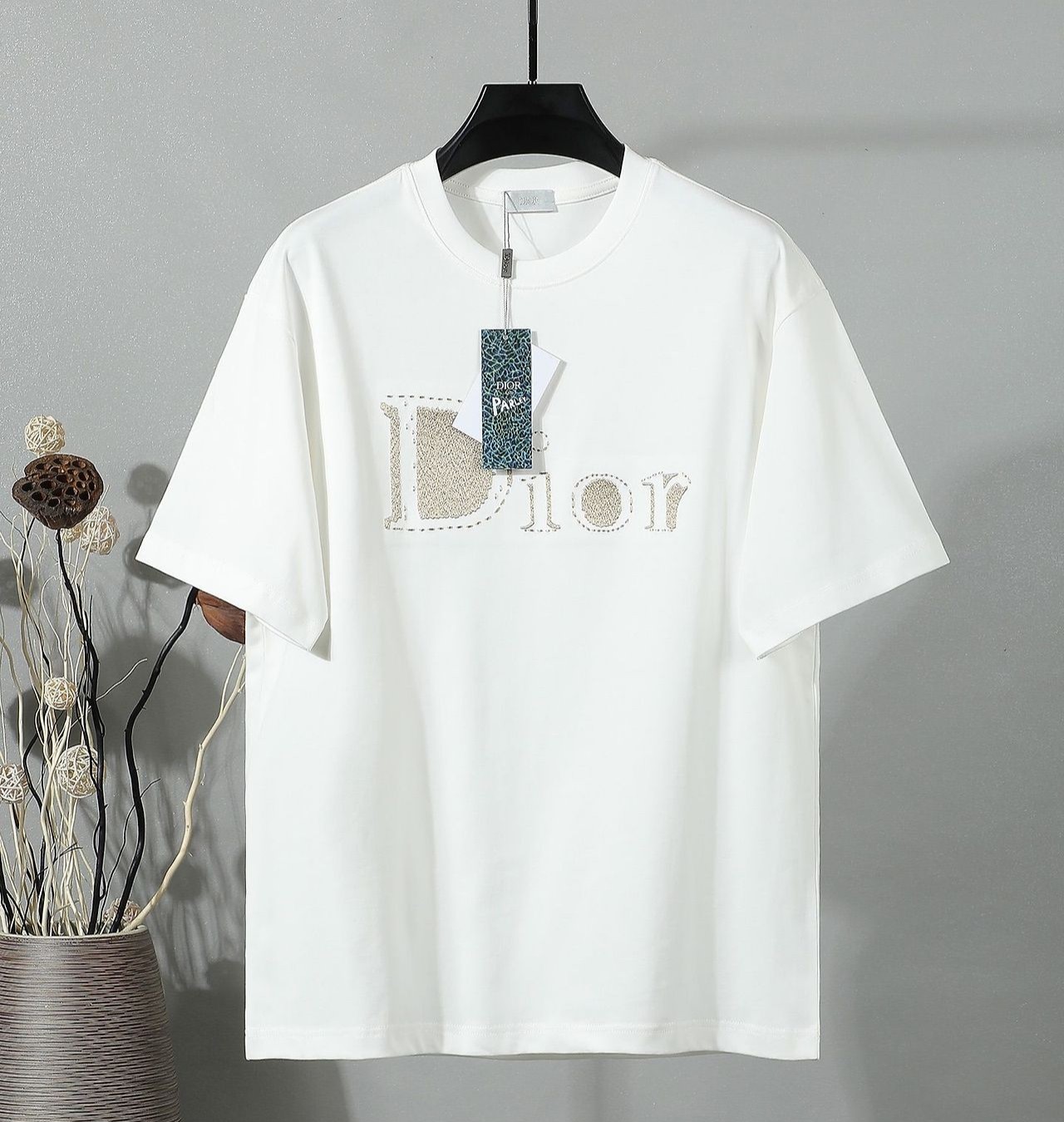 DIOR 디올 650899 핸드 스티치 자수 로고 반팔 2COLOR