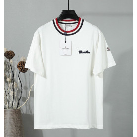 MONCLER 몽클레어 650902 트라이 컬러 넥 자수 로고 반팔 2COLOR