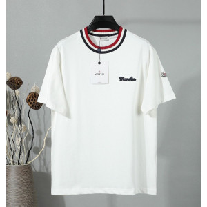 MONCLER 몽클레어 650902 트라이 컬러 넥 자수 로고 반팔 2COLOR