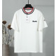 MONCLER 몽클레어 650902 트라이 컬러 넥 자수 로고 반팔 2COLOR