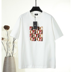 FENDI 펜디 650898 FF 모노그램 그래픽 자수 로고 반팔 2COLOR