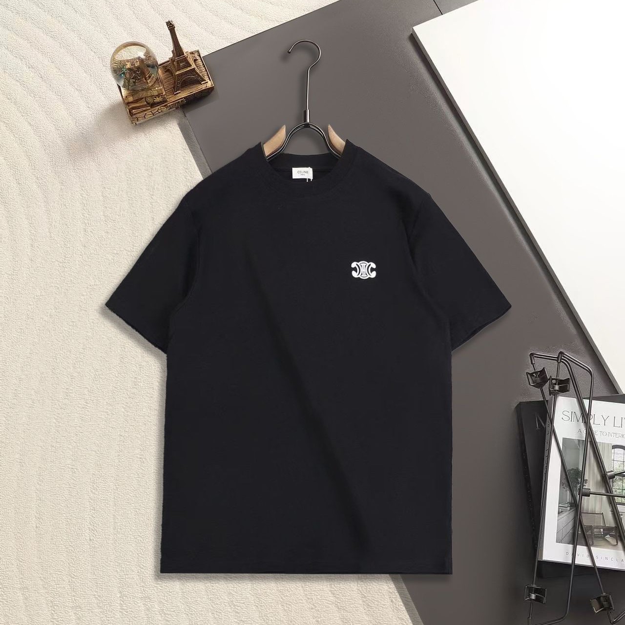 CELINE 셀린느 650919 미니 트리옴페 자수 로고 반팔 2COLOR