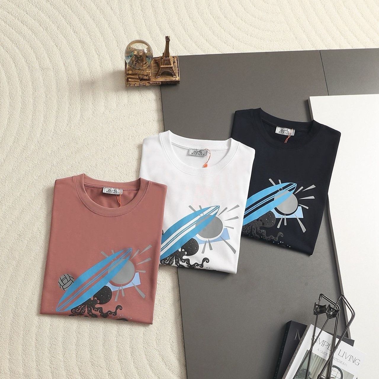 HERMES 에르메스 650951 서핑 그래픽 반팔