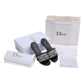 DIOR 디올 자수 코튼 뮬 슬리퍼