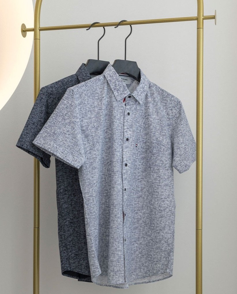 THOM BROWNE 톰브라운 그레인 패턴 남성 반팔 셔츠 2COLOR