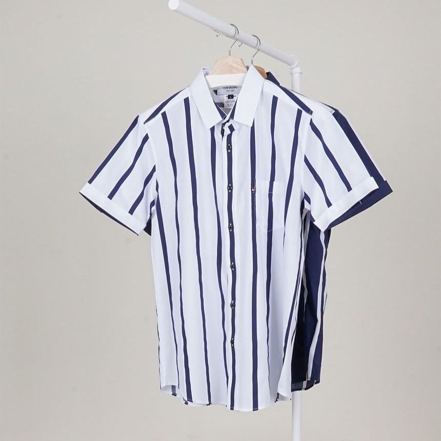 THOM BROWNE 톰브라운 스트라이프 플랩 포플린 셔츠 2COLOR