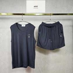 AMI 아미 플리츠 하와이안 나시 &플리츠 밴딩팬츠 세트 3COLOR