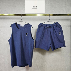 AMI 아미 피그먼트 박스 나시 &피그먼트 밴딩팬츠 세트 3COLOR