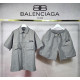 BALENCIAGA 발렌시아가 오버핏 쿨링 카라 PK 남방 &밴딩 절개 팬츠 세트 3COLOR