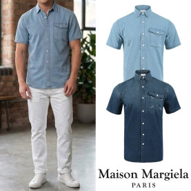 MAISON MARGIELA 메종마르지엘라 시그니처 스티치 데님 하프셔츠