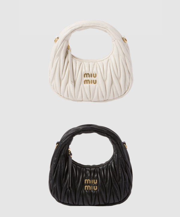 44위 MIUMIU 미우미우 완더 마테라쎄 나파 가죽 호보 미니백 5BP078 4COLOR