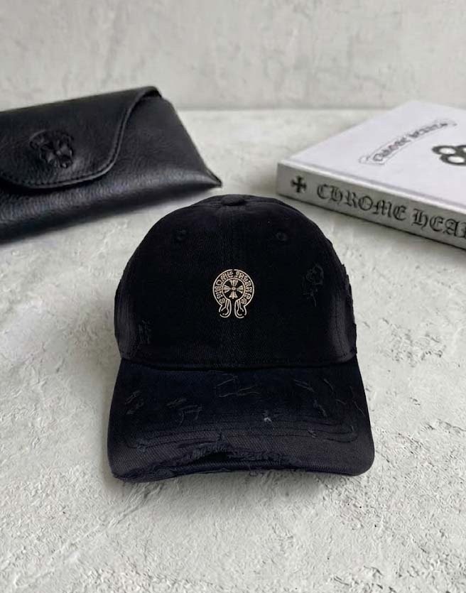CHROME HEARTS 크롬하츠 데미지 스틸 로고 볼캡