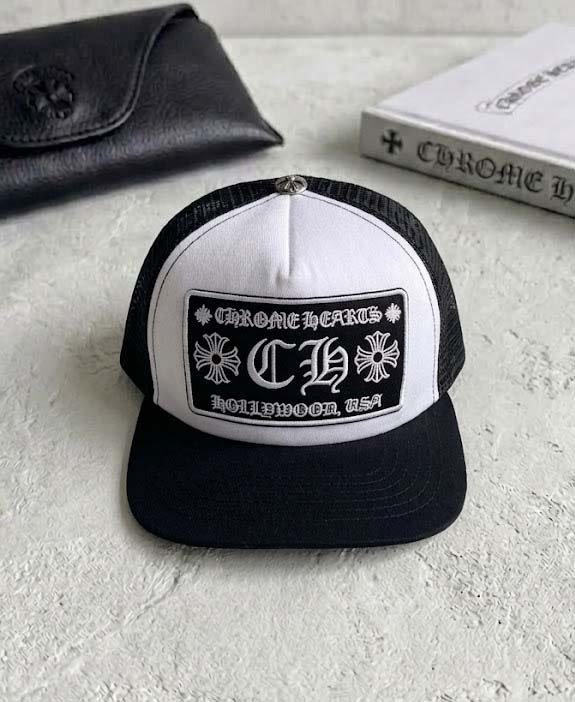 CHROME HEARTS 크롬하츠 할리우드 트러커 햇 블랙 메쉬 캡