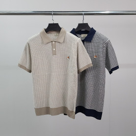 MAISON KITSUNE 메종키츠네 폭스헤드 와플 반팔 카라 니트