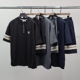 STONE ISLAND 스톤아일랜드 서클자수 라인 반팔 세트