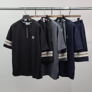 STONE ISLAND 스톤아일랜드 서클자수 라인 반팔 세트